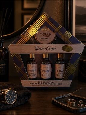 Brass & Cooper Australia 4PC Essential Beard Oils & Beard Wax Set Men’s Grooming